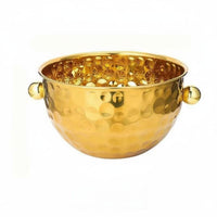 Hammered Stainless Steel Bowl European Design Hammered Metal Bowl Versatile Metal Ice Bucket for Hotel Use, Outdoor, Parties