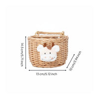 Wall Mount Rattan Basket Multi-Purpose for Kitchen, Bathroom, Kids