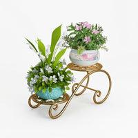 Plant Stand for Plant Stands Indoor Use, Two-Tier Metal Plant Pot Stand with Curved Scrollwork, Floor Standing Indoor Plant Holder