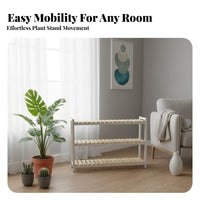 Multi-Tier Plant Stand Mobile with Wheels Floor Standing Flower Rack Space-Saving Display Rack for Balcony, Outdoor, Living Room