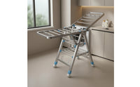 Foldable Clothes Drying Rack Floor-Standing Laundry Drying Rack Heavy-Duty Furniture Large-Capacity for Balcony