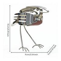 Scrap Avian Metalwork Sculpture Artisanal Appearance Metal Art Sculpture Rustic Charm Statue