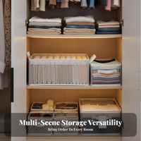 Stackable Textile Drawer Transparent Lid Stackable Sliding Basket Foldable