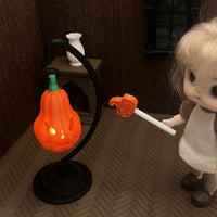 Miniature Glowing Halloween Pumpkin Light for Dollhouse DIY