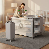 Multifunctional Baby Crib Instant-Fold Fold Rolling Baby Bassinet Rocking