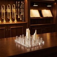 Acrylic Mouthpiece Display Board with Posts Transparent Saxophone Mouthpiece Stand Clear Multi-Slot for Saxophonists, Clarinetists