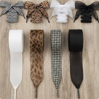4 Pieces Wide Ribbon Shoelace Cute Look Fashion Sneaker Laces Colorful