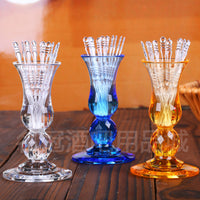 Acrylic Fruit Pick Cup with PC Fruit Fork Holder, Toothpick Cup, Solid Color