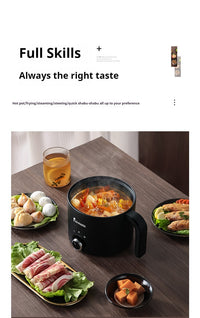 Tiny Panda Electric Hot Pot 1L Stainless Steel Inner Pot 800W 220V with Anti-Dry Protection, US Plug