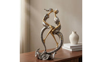Love Couple Sculpture European-Influenced Couple Sculpture Intertwined Figures Heart-Shaped Figurine