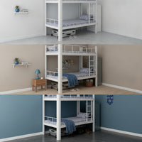 Metal Bunk Bed Space-Saving Bunk Bed Frame Heavy Duty for Students, Teens, Dormitory, Bedroom, Apartment