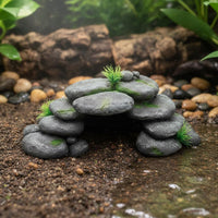 Resin Rock Cave Naturalistic Design Stacked Pebble Decoration Aquatic Habitat Hiding Location No Edges Aquatic Habitat Hiding