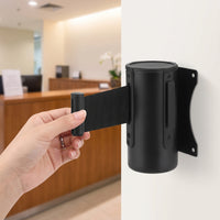 Wall-Mounted Retractable Belt Barrier | Space-Saving, Retractable Belt Barrier with Wall wall bracket, Compact, for Entryways