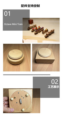 Wooden Music Box Train, Beech Wood, Gift for Children