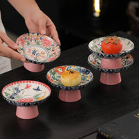 7 Pieces Retro Tea Snack Plate Delicate Snack Dish Reusable