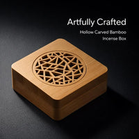 Chinese Carved Bamboo Holder for Meditation Room, Air Purifying Fragrance Organizer, Traditional Craft Ash Catcher for Living Room Decor