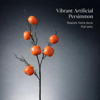 Artificial Persimmon Branches for Decor, Lifelike Foam Fruit Branches, No Wateri #variant:Persimmon Large Fruit