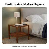 Dual-Level Glass Surface Table Table Space-Saving Design Nightstand Mortise and Tenon Joinery Stable Framework for Homeowners