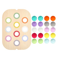 3 Pieces Educational Wooden Sensory Board Safe Sensory Board with Pom-Poms Tabletop Toy Fine Motor for Toddlers, Preschoolers, Kids, Playroom, Classroom, Homeschool
