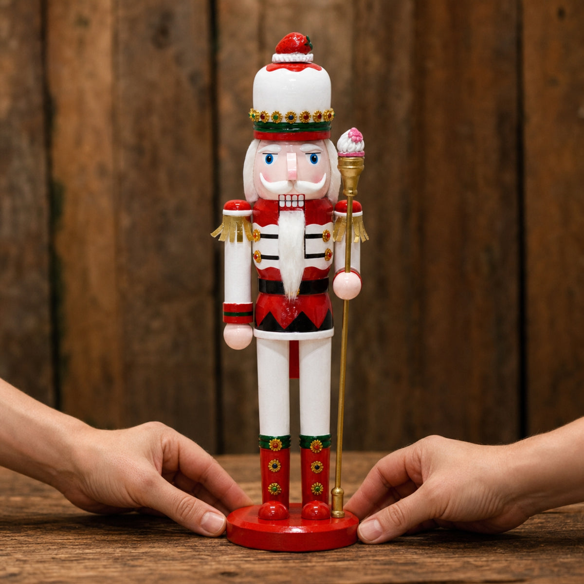 Nutcracker King Wooden King Nutcracker Festive Ornament for Collectors, Mantel, Shelf