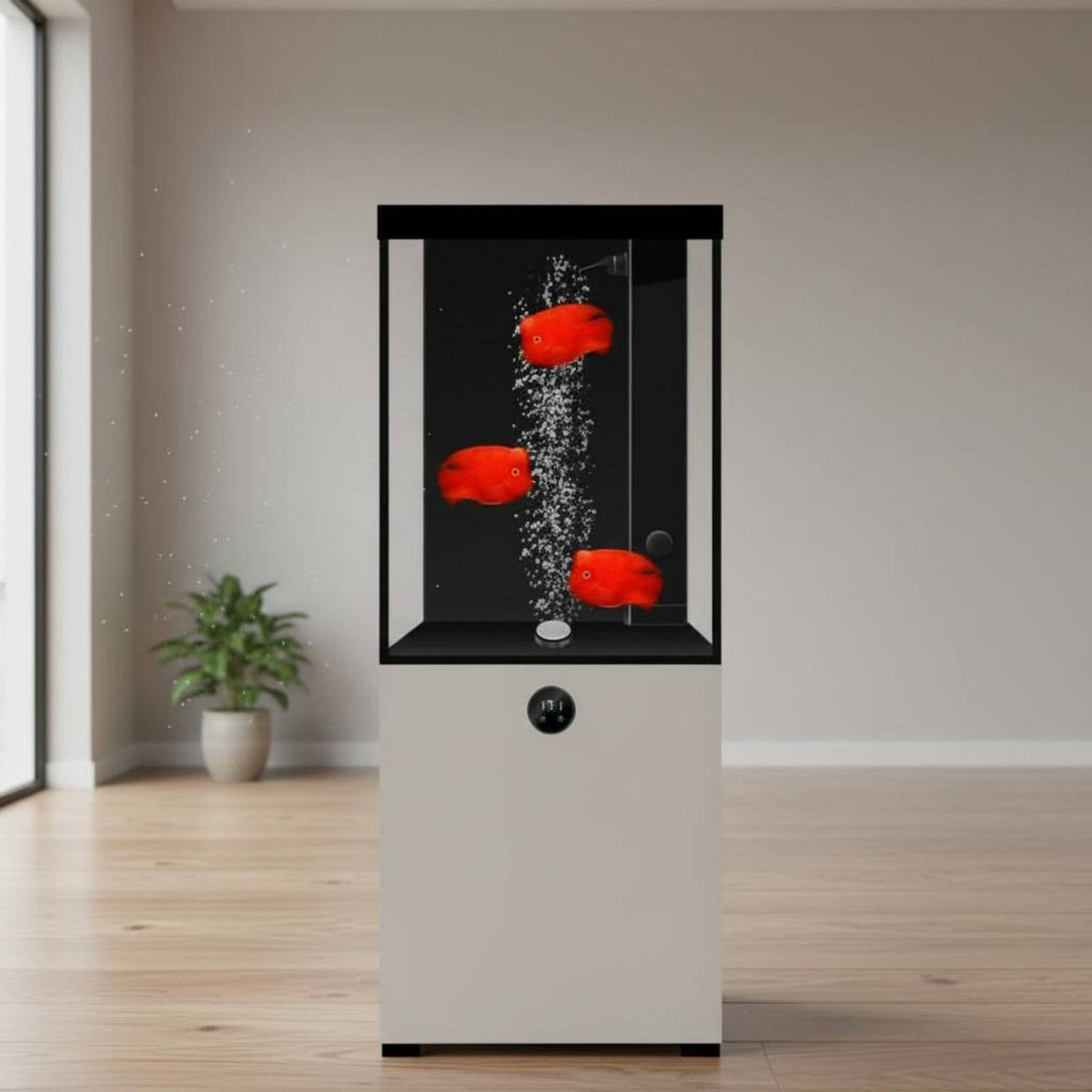 Aquarium with Cabinet Tall Floor Standing Aquarium Rectangular Aquatic Habitat for Aquarists, Fishkeepers, Living Room, Home
