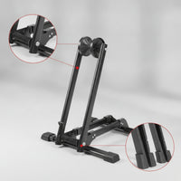 Floor-Standing Foldable Bike Stand Portable Two-Wheeler Parking Stand Space-Saving Collapsible Two-Wheeler Rack Stable for Cyclists