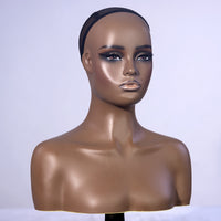 黑人假发头套双肩半身非洲头模PVC假人女模特头项链支架Mannequin