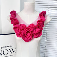 Handmade Pleated Fabric Flower Dress Decoration