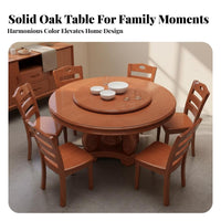 Round Dining Table Optional Induction Cooker Dining Table with Rotating Tray Stable and Sturdy Home Furniture for Homeowners, Dinner Parties