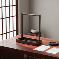 Calligraphy Brush Stand Wooden Frame Brush Hanger Stand Sturdy Hook for Artists