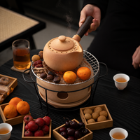 tea set with charcoal stove