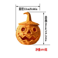 Pumpkin with Jack-O'-Lantern Face Halloween Woven Jack-O'-Lantern Woven Pumpkin Rustic Tabletop Ornament Braided for Entryway