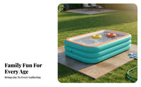 Thickened Material Family Inflatable Pool Sturdy Family Size Inflatable Pool Easy Setup Outdoor Water Toy Tear-Resistant for Children, Infants, Adults, Home, Garden, Patio