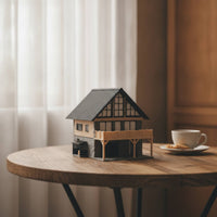 1/64 House Model Featuring a Balcony Architectural Scale Model House Detailed Miniature Villa for Hobbyists, Diorama