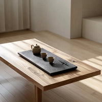 Tea Serving Tray Smooth Surface Wood Tea Serving Tray Platter for Austerity Advocates