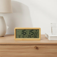 Wood Display Alarm Timepiece Easy to Read Wooden Digital Alarm Timepiece