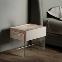Clear C-curved Stand Transparent Design Nightstand single-piece-Piece Construction