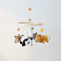 Nursery Mobile with Crocheted Animals Calming Hanging Crib Mobile Lightweight Cute for Babies