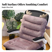Thickened Padding Single-Piece Seat Back Cushion Ergonomic Design Velvety Office Chair Pad Anti-Slip Straps for Children, Home, Bedroom