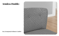High-Resilience padding Armless 2-Seater Sofa long-lasting Construction Armless Two-Seater Settee Minimalist Design Upholstered Bench Space-Saving for Shop Owners, Apartment Dwellers, Homeowners, Living Room, Bedroom, Small Spaces, Lounge Area