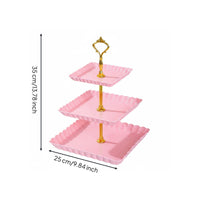 3 Tier Dessert Stand Decorative Dessert Tiered Display Stackable for Party