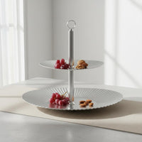 2 Tier Fruit Basket Nordic Style Two Tier Fruit Tray Food Home Storage for Housewarming Gift, Dining Table