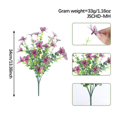 Artificial Butterfly Bouquet Easy to Care Fake Eucalyptus Leaves Branch Realistic Look Home Decor for Tabletop