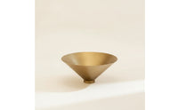 Metal Bowl with Conical Base Antique Gold Decorative Bowl with Metal Base Vessel Matte Vintage-Inspired for Tabletop, Entryway