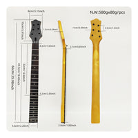 Matte Finish 24 Fret Guitar Neck Stable Tuning Guitar Neck with Rosewood Fingerboard Slim Profile Smooth for Guitarists
