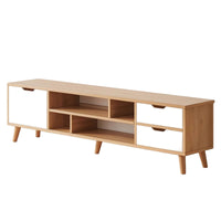 TV Cabinet Northern European TV Stand with Cabinet Doors Wood-Grain Media Console Table for Living Room