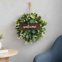 Artificial Eucalyptus Wreath, Christmas Wreath for Entry, Green Wall Decoration, Thanksgiving Party