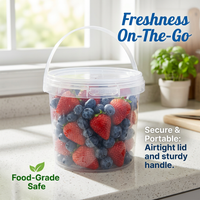 3L Storage Container with Lid and Carry Handle, Clear PP Bucket for Household and Garden Use, Multip - Image 5