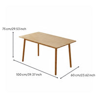 Solid Wood Japanese Style Wooden Table Nordic Style Dining Table Rectangular Kitchen Table Household Furniture Smooth Finish Suitable for Dining Room Family Gathering Kitchen