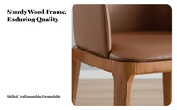 Upholstered Armchair with Wood Legs Nordic Design Dining Chair Modern Minimalist Easy Assembly for Hoteliers, Hotel, Living Room